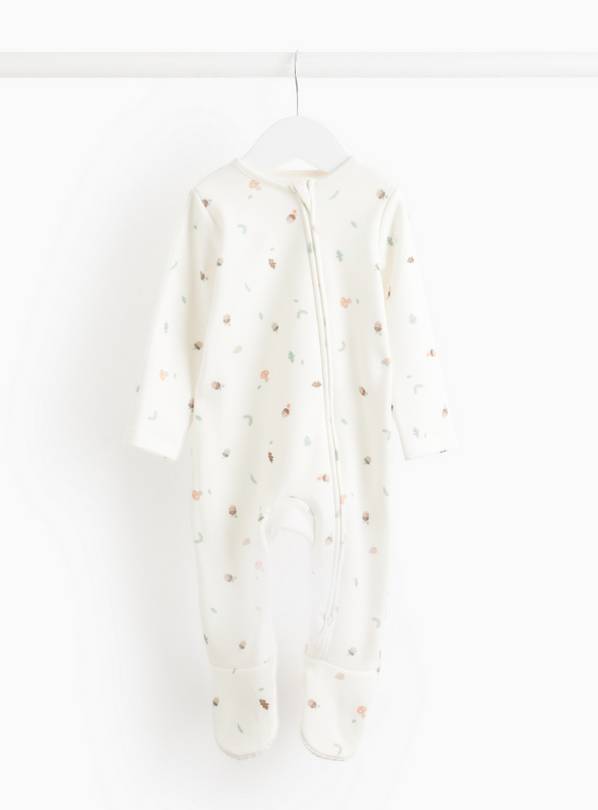Acorn Printed Fleece Lined Sleepsuit Up to 1 mth